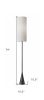 74" Black Nickel Floor Lamp With White Fabric Shade