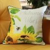 Set of Four 18" Green Fabric Throw Pillow Covers