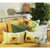 Set of Four 18" Green Fabric Throw Pillow Covers
