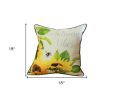 Set of Four 18" Green Fabric Throw Pillow Covers
