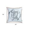 Set of Four 18" Black And White Happy Fall You All Text Fabric Throw Pillow Covers
