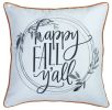 Set of Four 18" Black And White Happy Fall You All Text Fabric Throw Pillow Covers