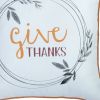 Set of Four 18" Orange and White Give Thanks Thanksgiving Fabric Throw Pillow Covers