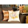 Set of Four 18" Brown Orange And White Fabric Throw Pillow Covers