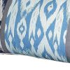 Set of Four 12" X 20" Blue And Gray Fabric Lumbar Throw Pillow Covers