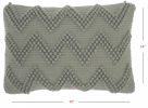 14" X 20" Light Gray Chevron Cotton Blend Lumbar Throw Pillow With Texture