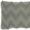 14" X 20" Light Gray Chevron Cotton Blend Lumbar Throw Pillow With Texture