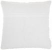 20" White Striped Cotton Blend Throw Pillow