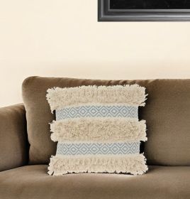 Blue Diamond Patterned Throw Pillow