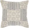 20" Indigo And Ivory Geometric Cotton Throw Pillow