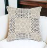 20" Indigo And Ivory Geometric Cotton Throw Pillow