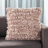 20" Light Pink Cotton Blend Shag Throw Pillow