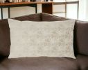 14" X 24" Beige Ombre Polyester Throw Pillow