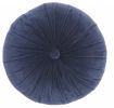 16" X 16" Dark Blue Round Velvet Throw Pillow