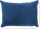 14" X 20" Navy Blue Cotton Throw Pillow