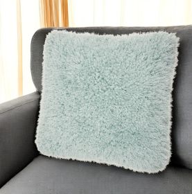 20" Celadon Shag Throw Pillow with Texture