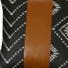 Set of Two 17" Black White And Brown Geometric Faux Leather And Fabric Throw Pillow Covers
