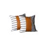 Set of Two 22" Brown And White Faux Leather Throw Pillow Covers