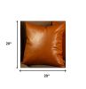 Set of Four 20" Brown Faux Leather Throw Pillow Covers