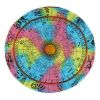 32" X 32" Blue And Pink Round Horoscope Fabric Floor Throw Pillow Cover with Pompoms