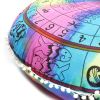 32" X 32" Blue And Pink Round Horoscope Fabric Floor Throw Pillow Cover with Pompoms