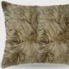18" Taupe Sheepskin Throw Pillow