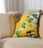 18 X 18 Yellow Floral Zippered Polyester Thanksgiving Throw Pillow