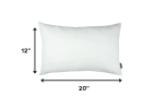 Set of Two 12" X 20" White Fabric Lumbar Throw Pillows