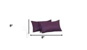 Set of Two 12" X 20" Purple Fabric Lumbar Throw Pillows