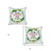 Set Of Two Multicolor Zippered Polyester Text Throw Pillow
