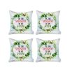 Set of Four 18" Green and White Tis The Season To Be Jolly Christmas Wreath Fabric Throw Pillows