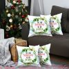 Set of Four 18" Green and White Tis The Season To Be Jolly Christmas Wreath Fabric Throw Pillows