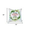 Set of Four 18" Green and White Tis The Season To Be Jolly Christmas Wreath Fabric Throw Pillows
