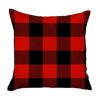 Set of Four 18" Red and Black Plaid Fabric Throw Pillow Covers