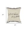 Gray and Cream Canvas Silent Night Decorative Throw Pillow