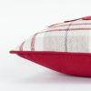 Red and Gray Christmas Plaid Lumbar Throw Pillow