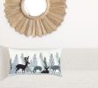 Gray Woodland Deer Decorative Lumbar Throw Pillow