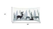 Gray Woodland Deer Decorative Lumbar Throw Pillow