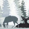 Gray Woodland Deer Decorative Lumbar Throw Pillow