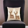 Shades of Brown and Cream Deer Decorative Throw Pillow