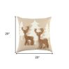 Shades of Brown and Cream Deer Decorative Throw Pillow