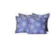 Set of 4 Blue and White Snowflakes Throw Pillows