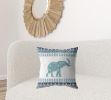 20” Teal Ornate Elephant Suede Throw Pillow