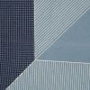 24" Blue and White Geometric Cotton Throw Pillow With Embroidery