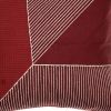 20" Red and White Geometric Cotton Throw Pillow With Embroidery