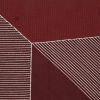 20" Red and White Geometric Cotton Throw Pillow With Embroidery