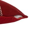 24" Red and White Geometric Cotton Throw Pillow With Embroidery