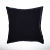 24" Blue and Ivory Geometric Cotton Throw Pillow With Embroidery
