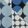 24" Blue and Ivory Geometric Cotton Throw Pillow With Embroidery