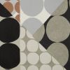 24" Beige and Black Geometric Cotton Throw Pillow With Embroidery